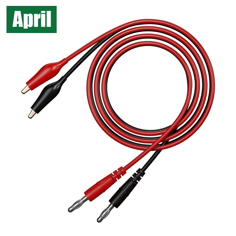 2pcs Multi-meter Test Leads Cable Line 100cm 4mm Banana Plug to Alligator Clip Electrical Jumper Wire