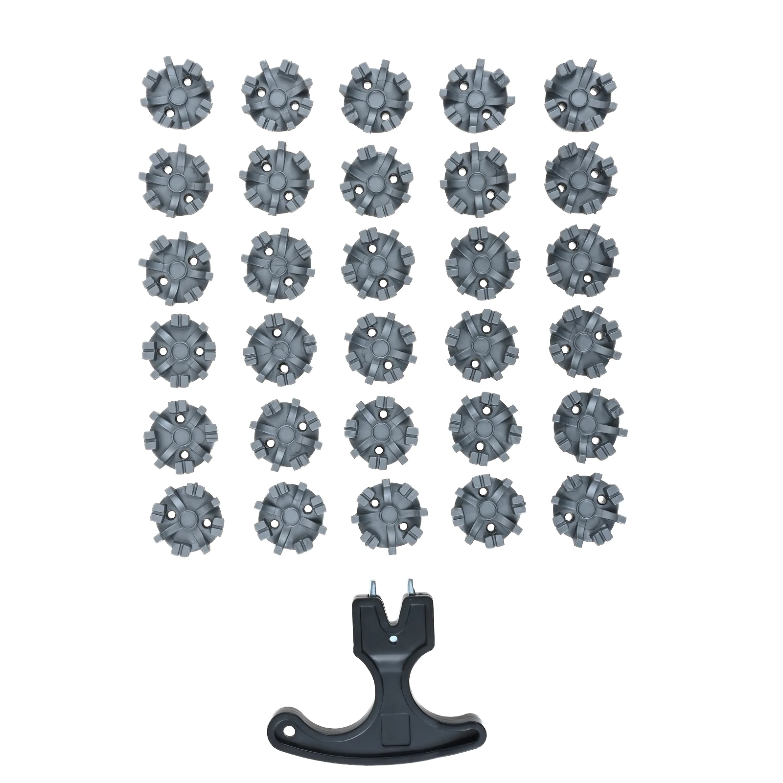 30pcs Golf Shoe Spikes with Spanner TPU Metal Enhance Traction Reduce Slippage Golf Cleats Nail Wrench Golf Training Accessories