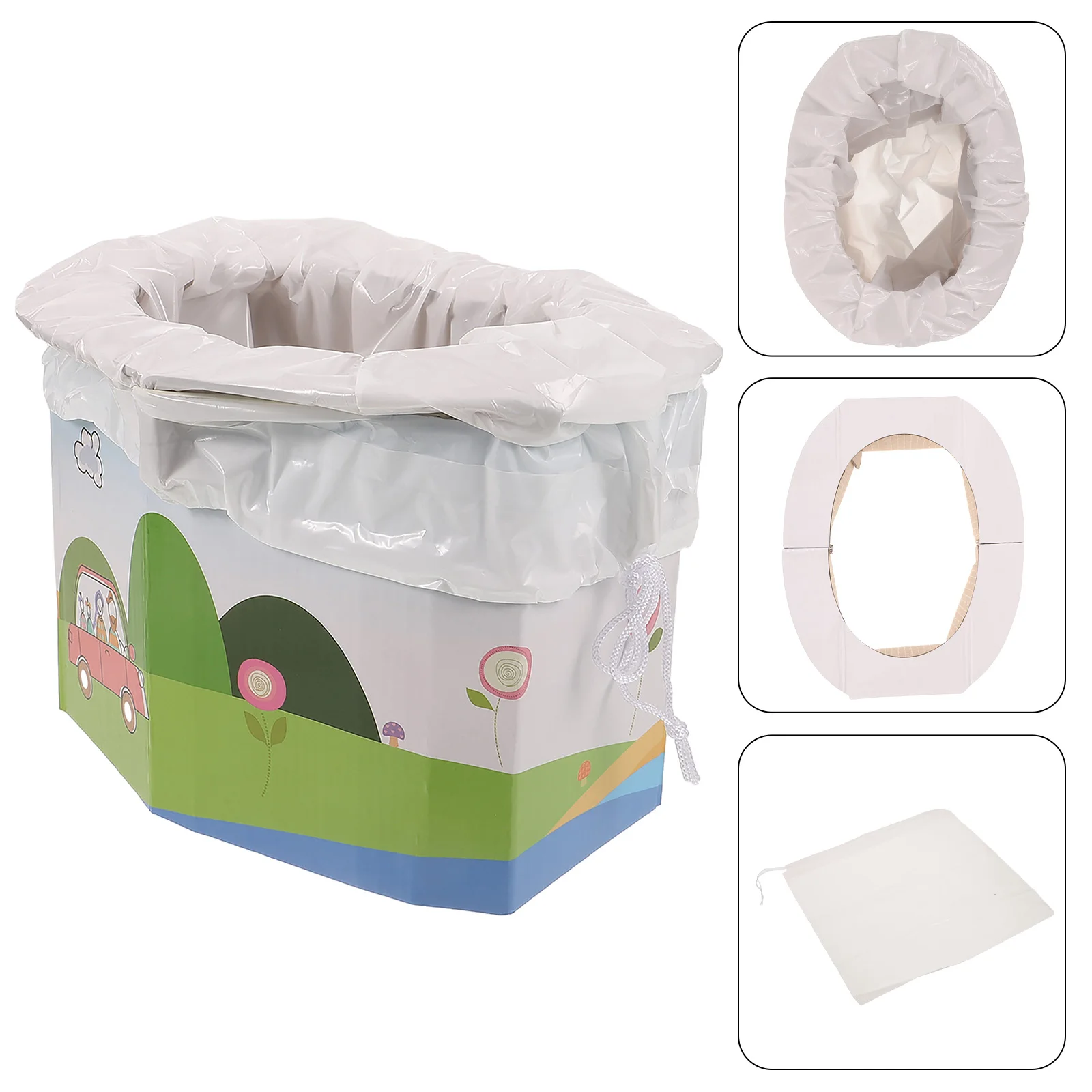 

1 Set Foldable Portable For Camping Travel Car Emergency Use Durable Lightweight Collapsible Toilet Seat For Outdoor Hiking