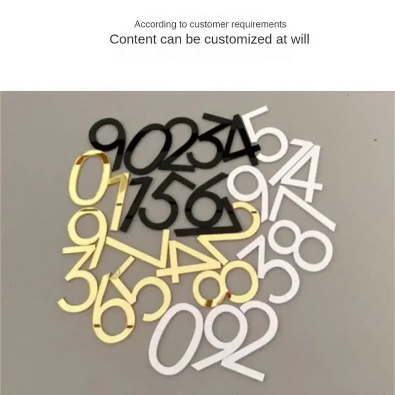 Self Adhesive 3D Number Stickers House Room Door Number Plate Sign Home Apartment Cabinet Table Mailbox Door Numbers Tools