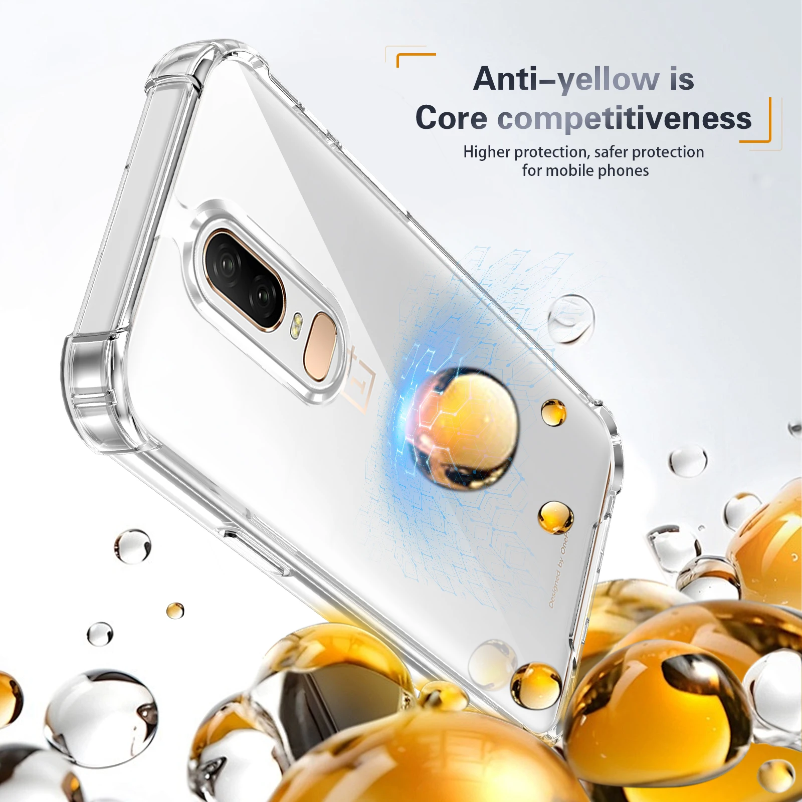 Oneplus 6 A6000 A6003 funda de silicona a prueba de golpes con cojín de aire transparente mate contraportada funda dura para teléfono para One Plus 6 Oneplus6