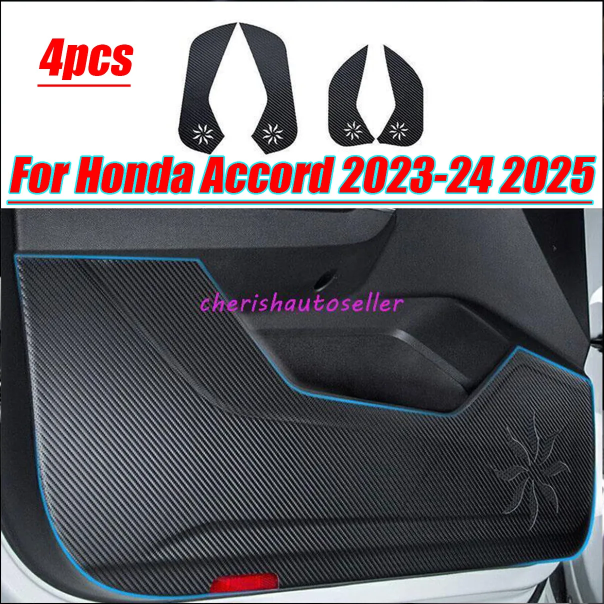 

Для Honda Accord 2023-24 2025 углеродное волокно кожаная внутренняя дверь противоударная наклейка