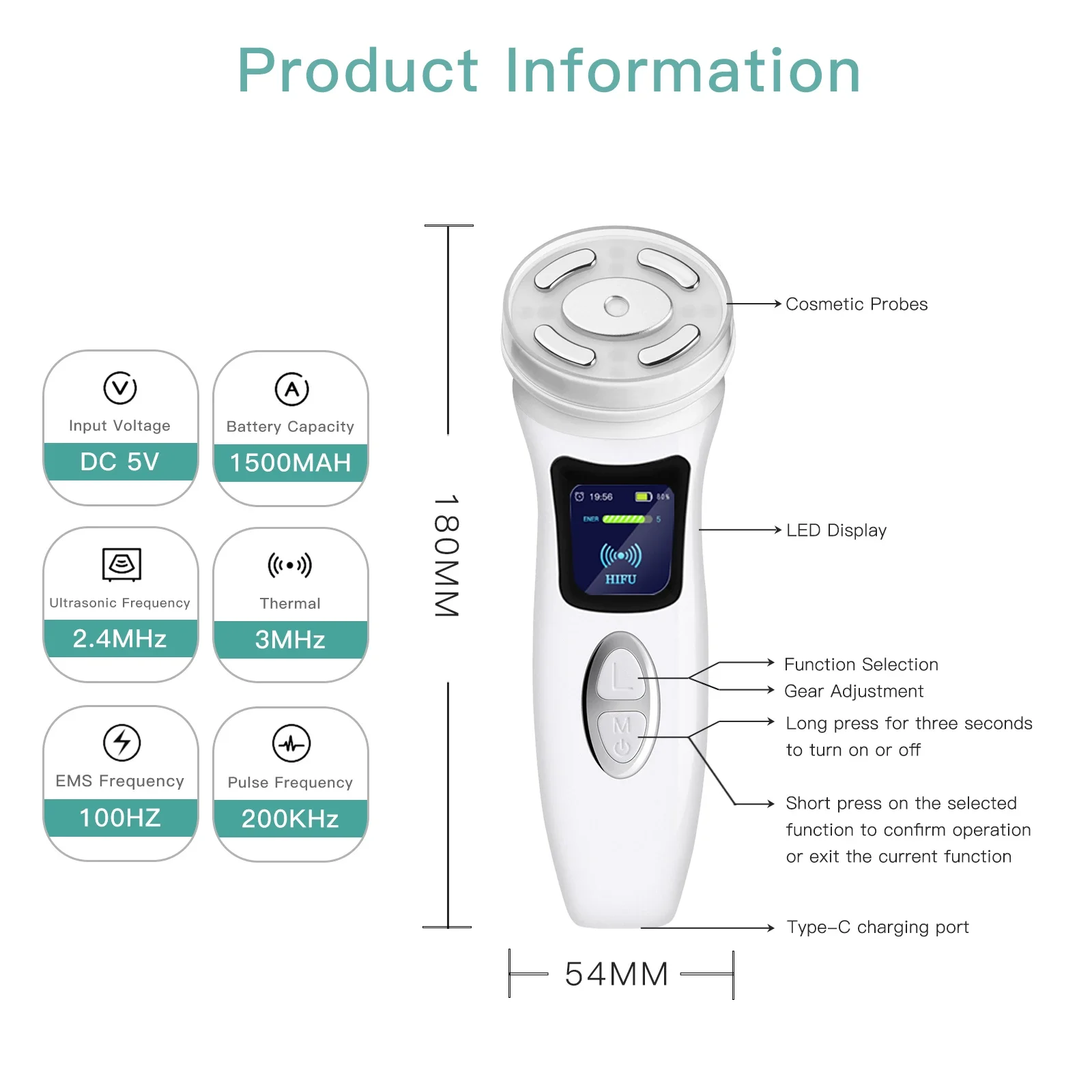 MINI 4.0 Ultrasound Facial Machine Radiofrecuencia EMS Microcurrent Face Lift Massager Firm Skin Care Beauty Device Rechargeable