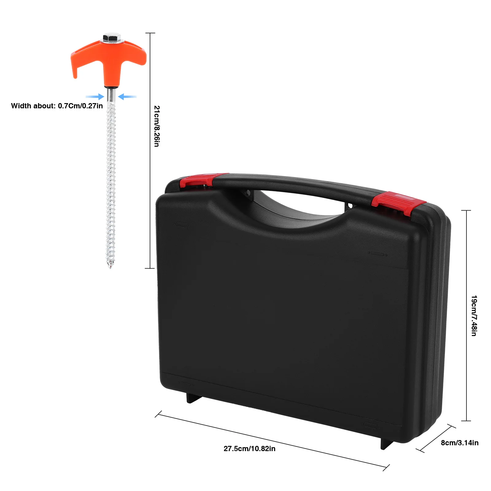 20 Pcs 7inch Camping Stakes Tent Pegs Includes Hex Head Driver & Storage Box Awning Pegs Metal Threaded Tent Spikes for Camping