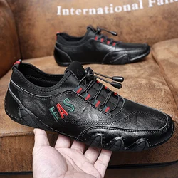 Genuine Leather Octopus bean shoes For Men Fashion Flats Shoes walking sports loafer breathable outdoor Men's driving shoes