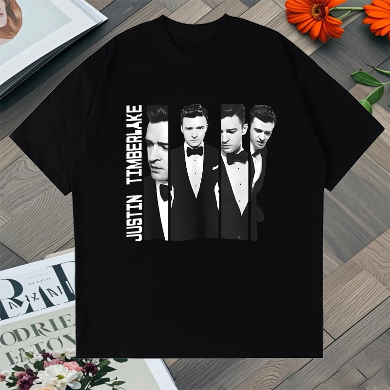 

Summer Justin Timberlake world tour Oversized t-shirt Street Hip Hop 100% Cotton Men Women short sleeve Tee shirt Unisex clothes