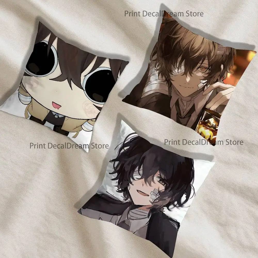 

Anime O-Osamu D-Dazai Cushion For Bedroom Car Coffee Shop Room and Living Room Sofa Decorative Pillow Cover Case