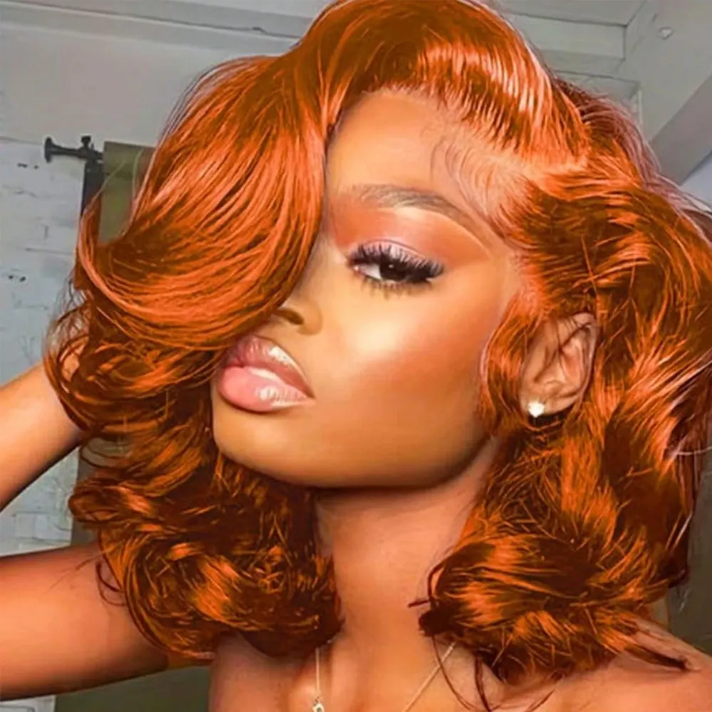# 350 28 بوصة بوب 13 × 4 الزنجبيل الدانتيل الجبهة الباروكات شعر الإنسان البرتقال الزنجبيل الجسم موجة HD الدانتيل الباروكات الأمامية للنساء 200% الكثافة
