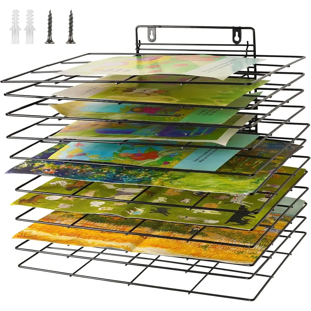 

Art Drying Rack with 12 Removable Shelves for Wall Art Storage in Classrooms and Studios