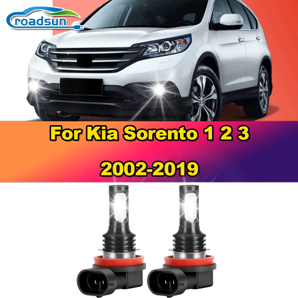 H11 LED Fog Lights 100W Canbus No Error Car Fog Lamps 6000K For Kia Sorento 1 2 3 2002-2012 2013 2014 2015 2016 2017 2018 2019