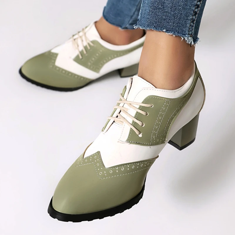 Sweet Women's Low Heels Pumps Large Size 52 Lolita Loafers Shoe Elegant Black Green Short Heeled Office Dance Shoes Unisex Men