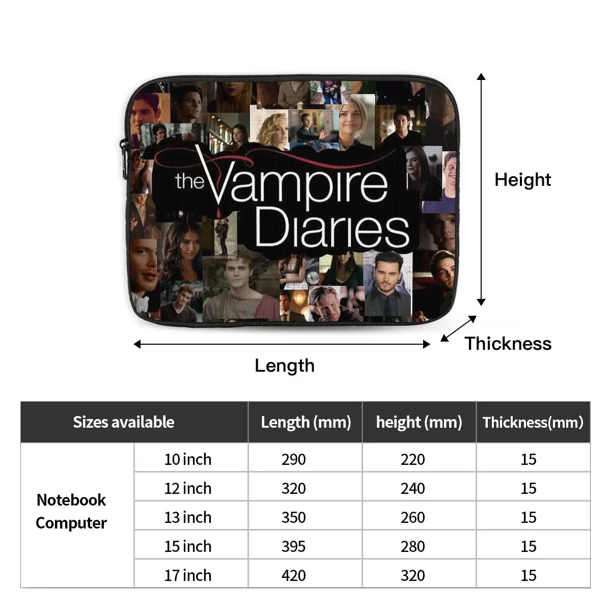 The Vampire Diaries Damon Salvatore Notebook Laptop Bag 10 12 13 15 17 Inch For Macbook Air Pro Tablet Shockproof Case Bag