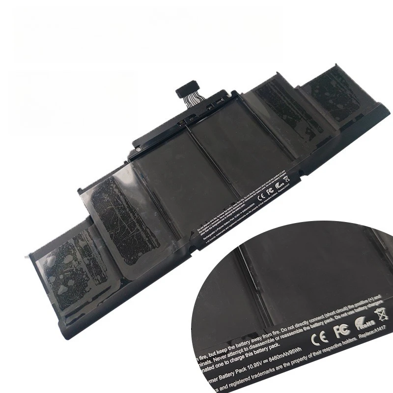 100% New Replacement Laptop Battery A1417 10.95V 8460mAh For Apple Macbook Pro 15 inch A1398 (Mid 2012 Early 2013) High Quality