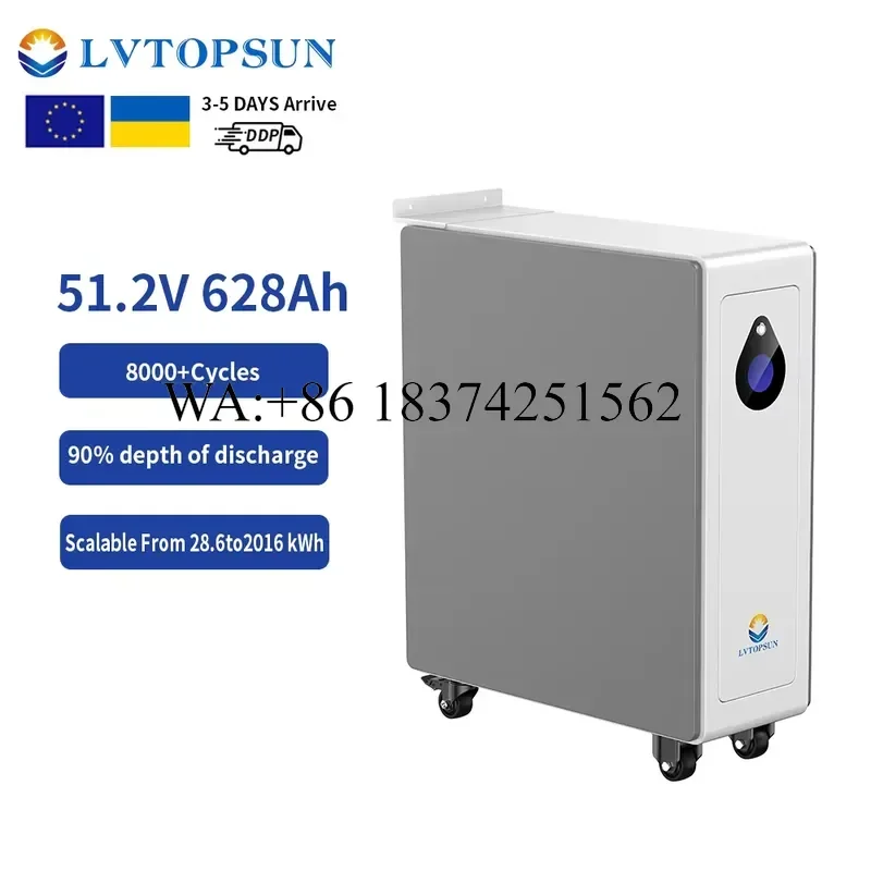 Wmwmnu for LVTOPSUN 32kWh Residential Commercial Lithium Ion Solar Battery Pack 51.2V 628Ah Energy Storage Solution