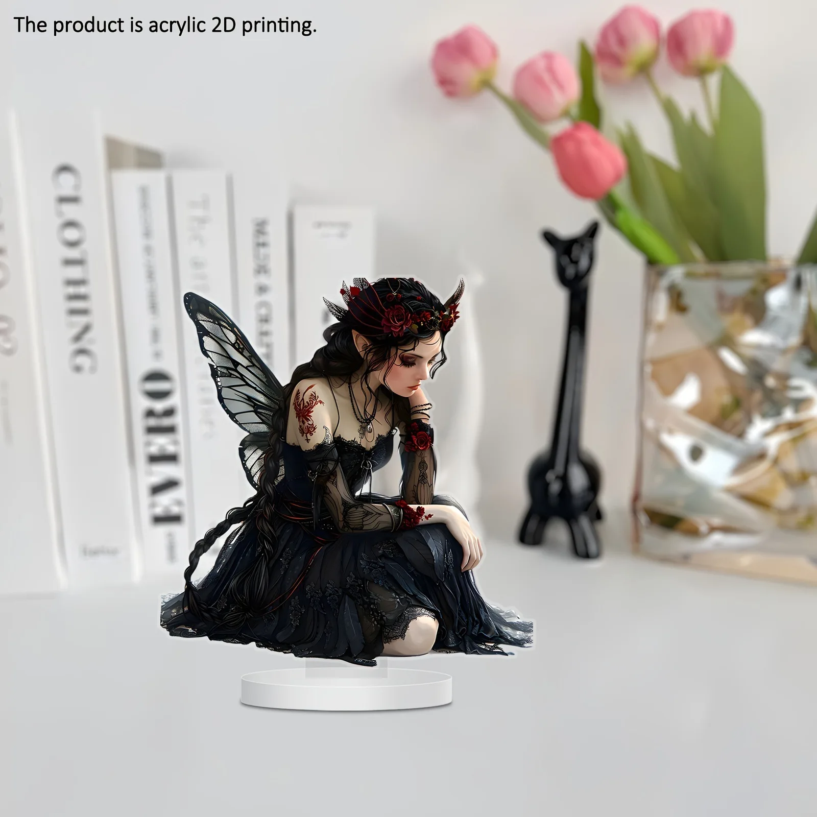 1 Stück schwarze Schmetterlingsfiguren, Wohnzimmerdekoration, Figuren für Schreibtischdekoration und Bürodekoration, ein Weihnachtsgeschenk für Mädchen – Detail 5