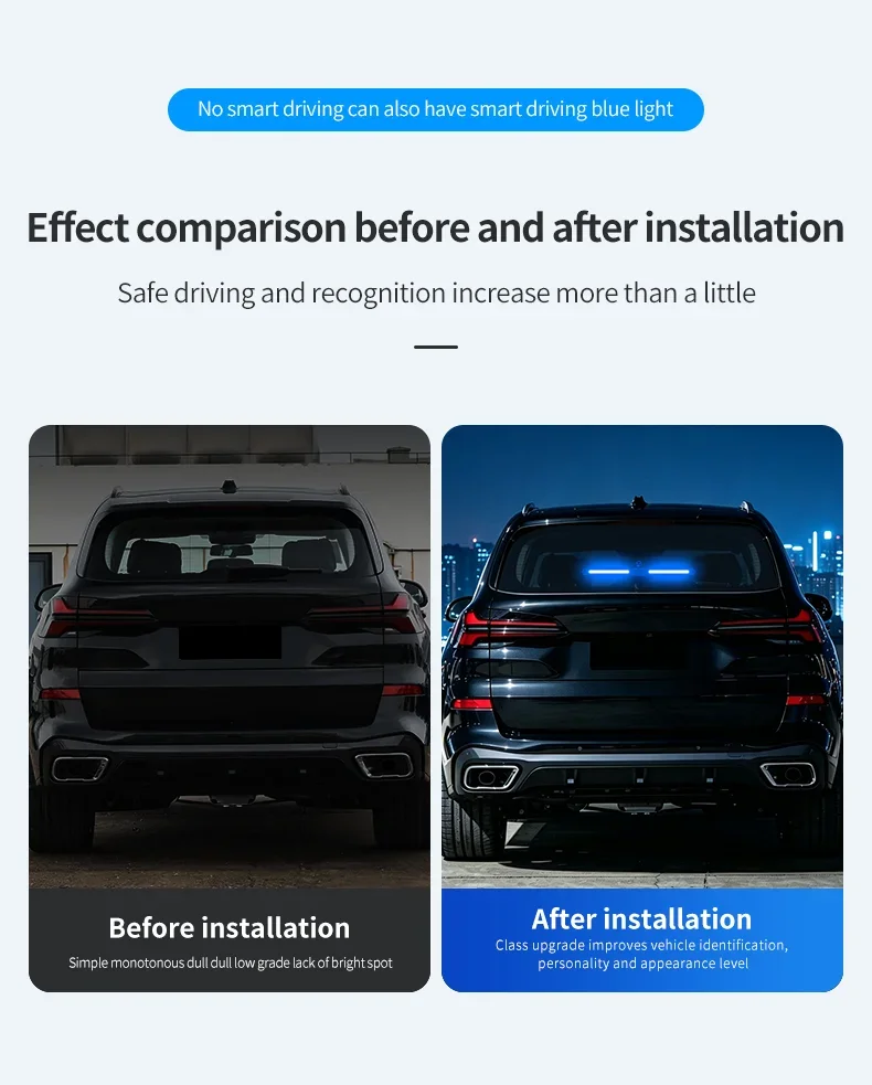 Solarbetriebene LED-Warnleuchte für Autos mit Saugnapfbefestigung, ohne Verkabelung, für die Heckscheibe, Stroboskop-Blitzlicht, Sicherheits- und Dekorationslampe. – Detail 3