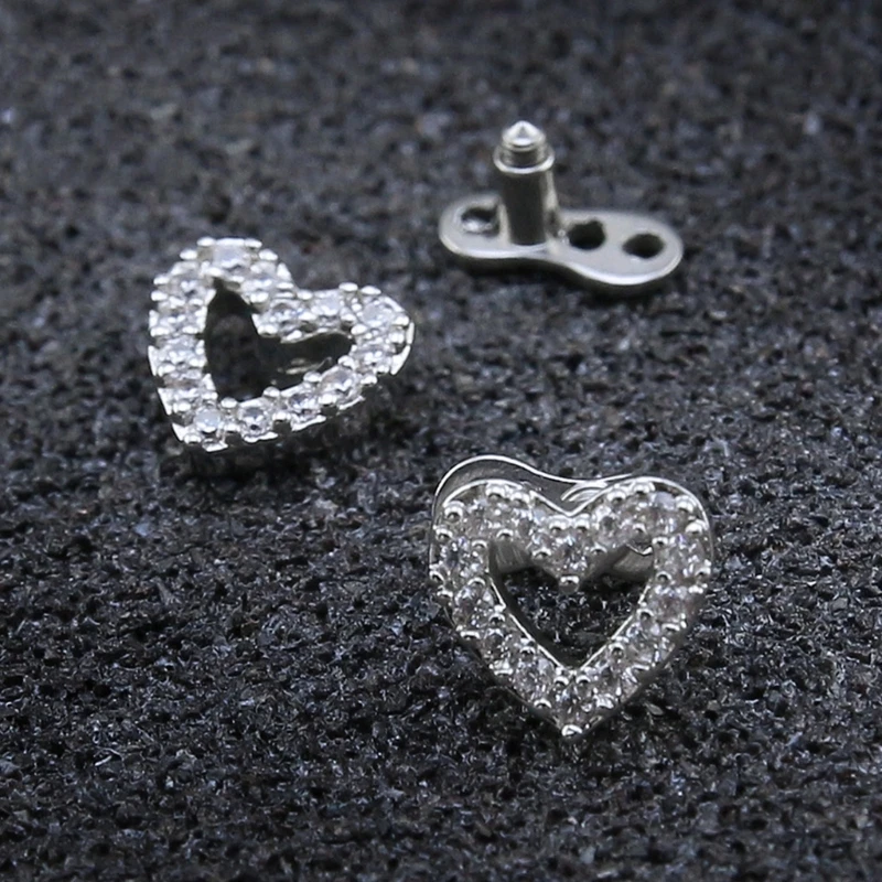 Stainless Steel Body Piercing Jewelry Crystal Embedded Dermal Anchors Set Microdermal Implant Grade Accessories A0KD