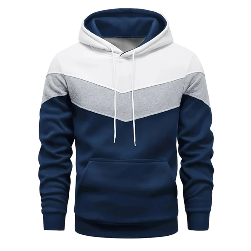 2025 Mens Urban Fashion Hoodies High Quality Autumn Winter Hooded Sweatshirts Tricolor Stripe Pullover Male Casual Sport Tops