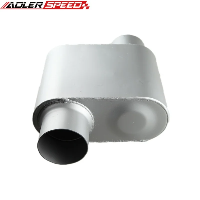 ADLERSPEED Race Performance Silenziatore con ingresso/uscita da 2,5" pollici/3.0" pollici Silenziatore offset a camera singola