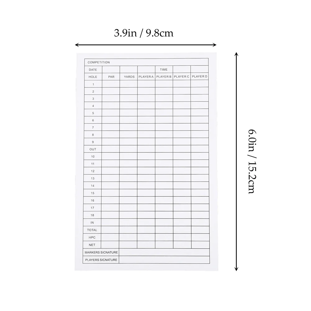 10 Pcs Golf Scorecard Notebook Paper for Outdoor Record Use Tool Number Tools Coated Pad