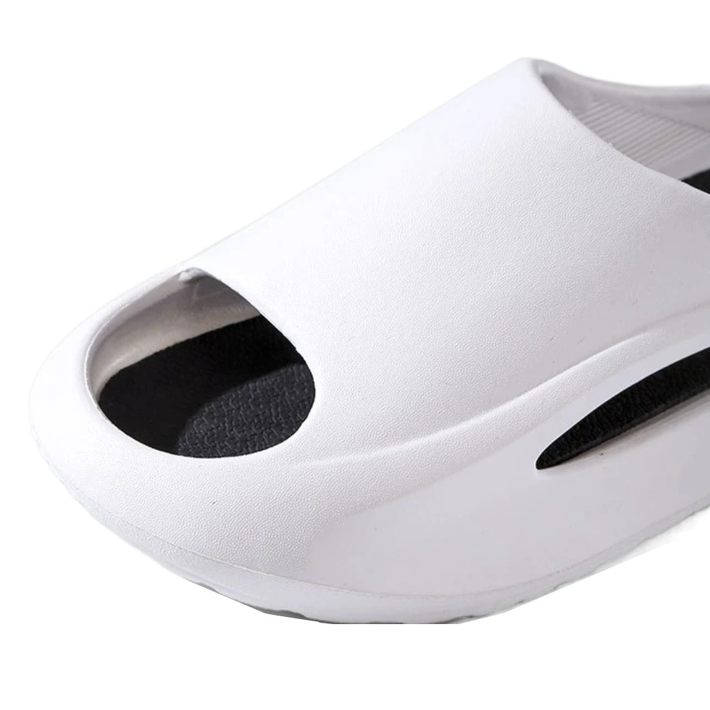 Basic Solid Outer Wear Shoes Anti Odor Open-toe Thick Soled Slippers PVC Beachwear Home Slides Sandals Men