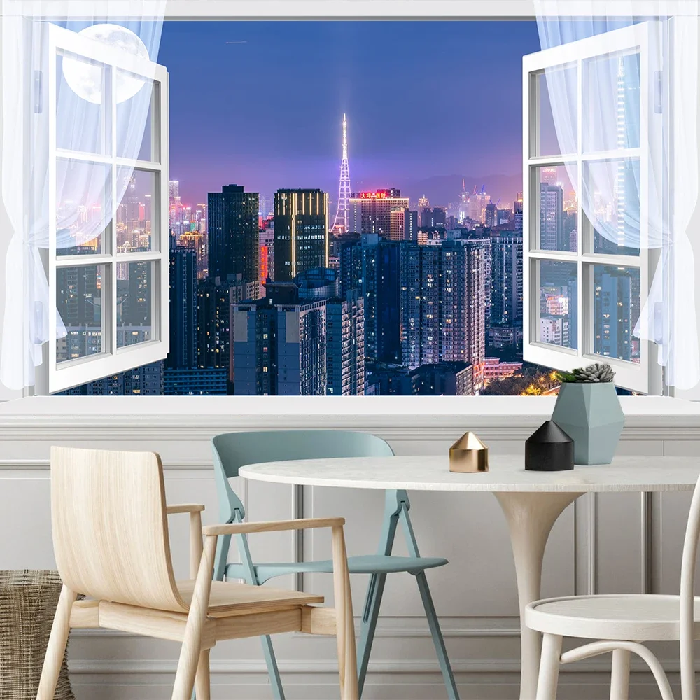 Beautiful nightscape tapestry home decoration tapestry mattress wall decoration yoga mat Bohemia decoration