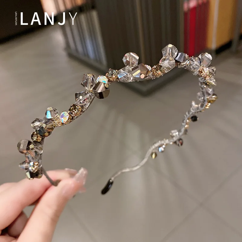

Korean super fairy crystal headband women's headband fashion temperament retro hairpin hair accessories French headband