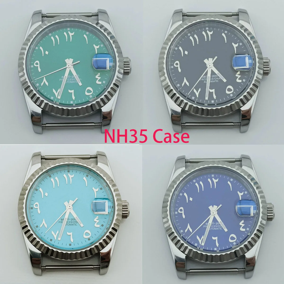 

36mm/39mm NH35 case NH35 dial Arabic letters dial sapphire stainless steel case transparent case back for NH35/movement