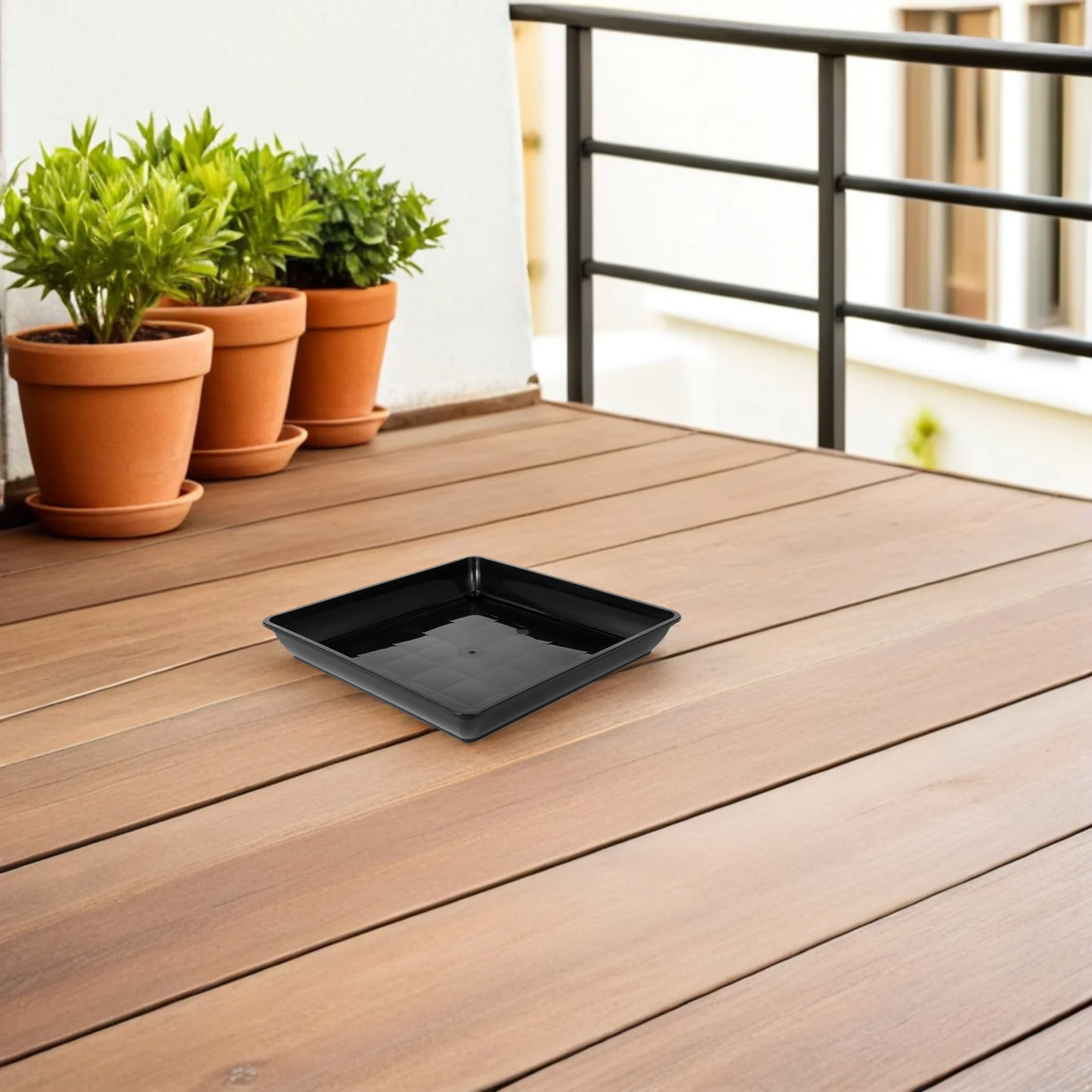 

4pcs Plastic Plant Saucers Square Thickened Water Collection Drip Trays For Flower Pots Succulents Balcony Garden Indoor Outdoor