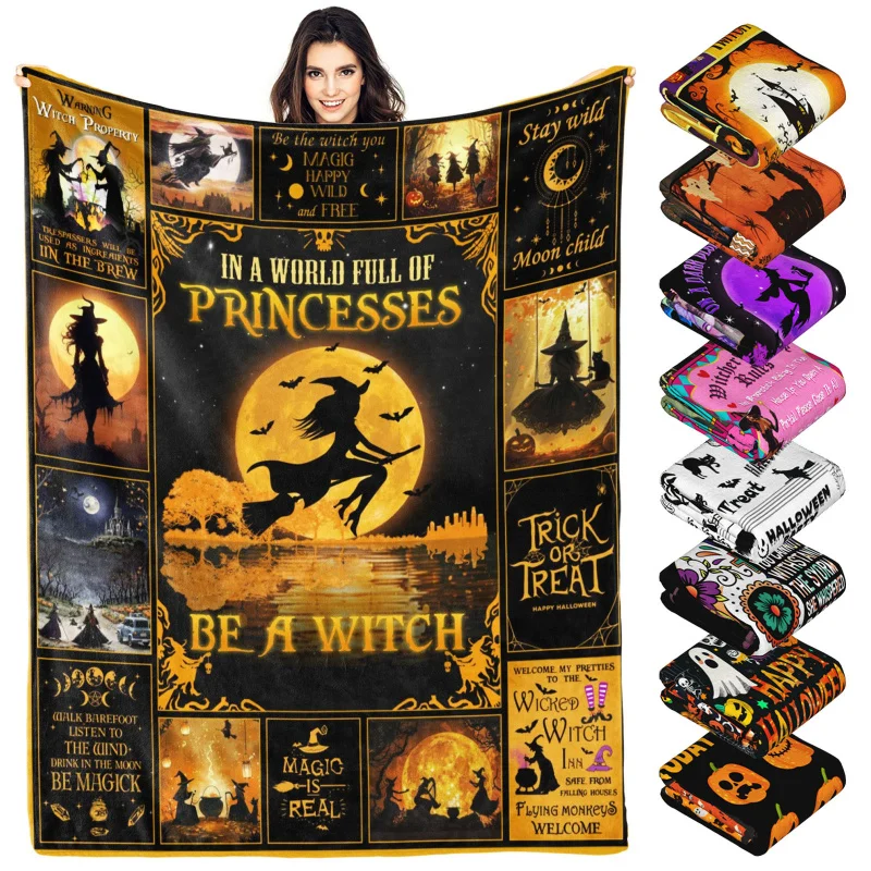 

Halloween Throw Blanket Gifts for Adults Kids, Witch Soft Flannel Blankets for Bed Couch Decorative 30 "x 40"