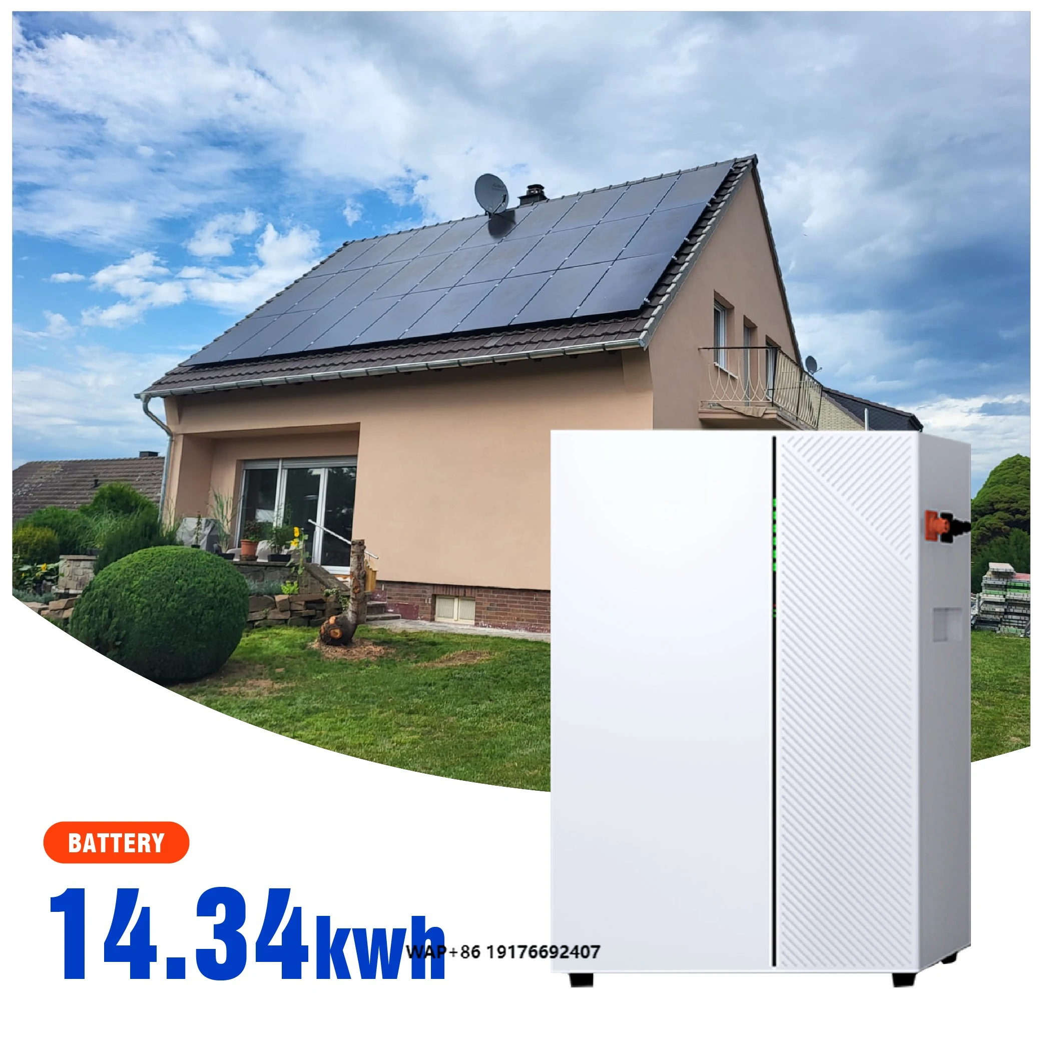 Europe Warehouse 51.2v 280ah 15kwh Home Energy Storage Battery with BMS Long Lifespan 10Years Warranty Lifepo4 Battery