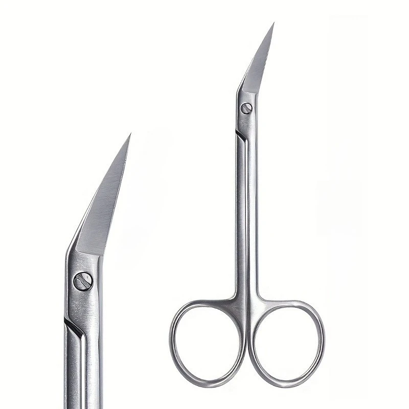 قطعة واحدة من مقص احترافي مع شفرات منحنية رقيقة وأطراف دقيقة، مناسبة لتقليم الحواجب والرموش #4