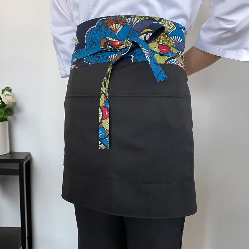 Delantal de estilo japonés para cocina, restaurante, Chef, Hotel, cocina coreana, tienda de Sushi, camareros, uniforme de trabajo, delantal corto de cocina