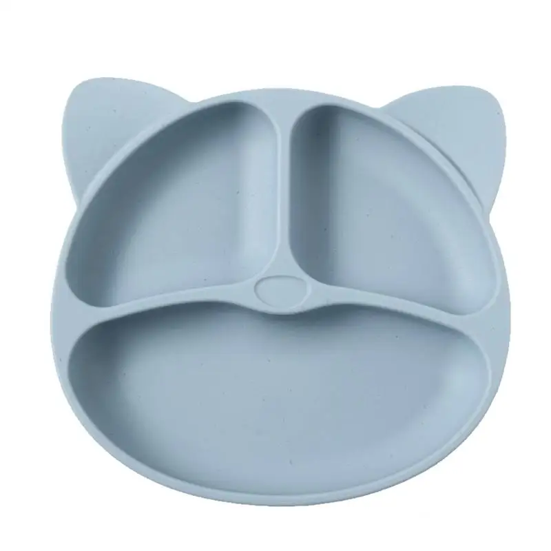 Silicone Toddler Plate Silicone Dishes Plates Anti-Slip With Suction Base Multi-Functional Dishes Dishwasher Safe Children