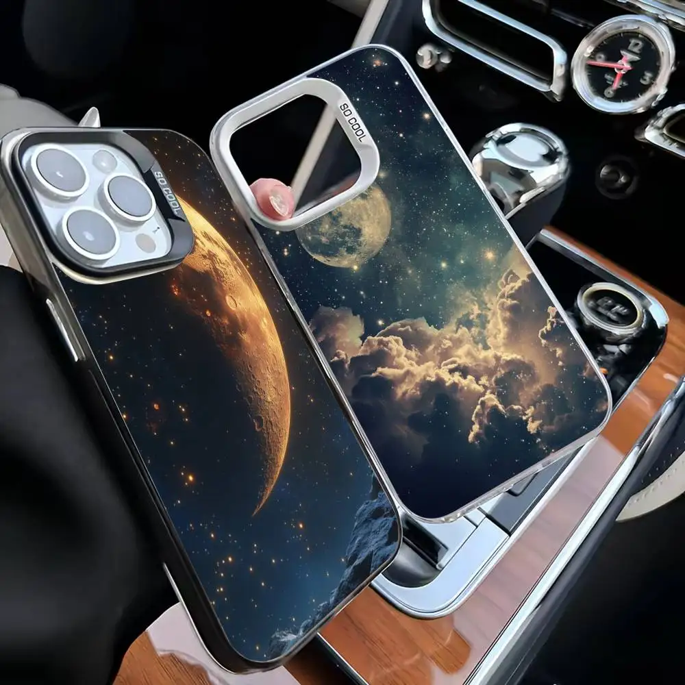 

Lonely moon Phone Case For iPhone 16,15,14,13,12,11,Mini,Pro,MAX Black Matte Shockproof Cover