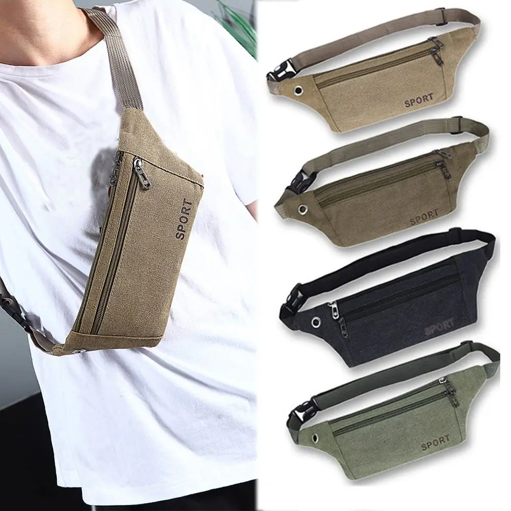 

Multi-Pockets Men's Pouch Casual Wallet Hip Purse Waist Packs Canvas Belt Bags Fanny Pack