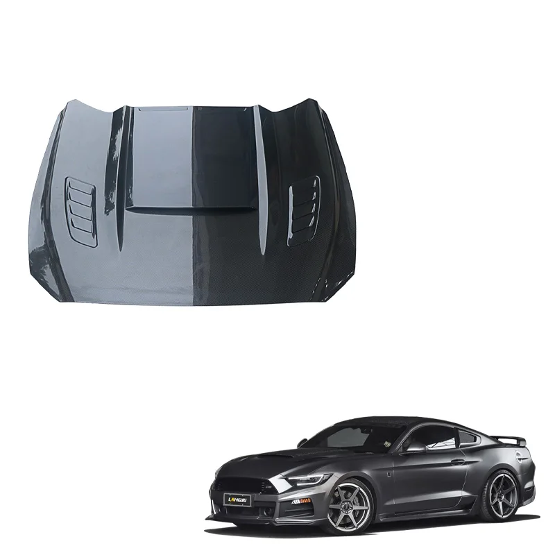 

15-17 Vehicle Modification Parts Bonnet Carbon Fiber Car Engine Cover For Mustang Refit R Style Engine Bonnet Hood