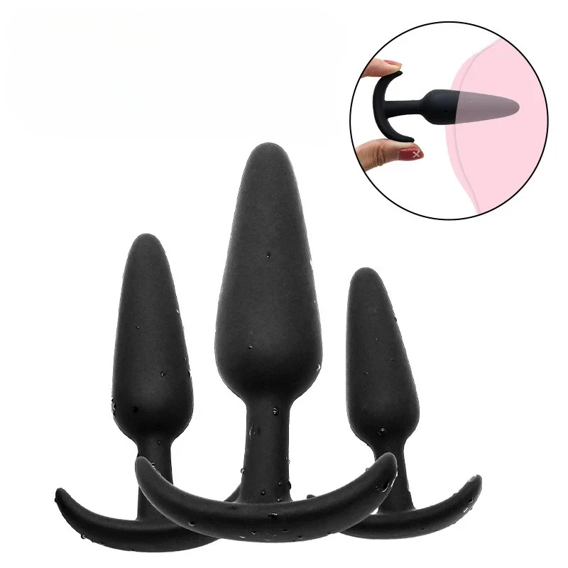 3 Sizes 100% Soft Silicone Adult Plug Butt Plugs Adult Sex Toy for Men Women Gay Unisex Couples Anal Prostate Trainer Massager