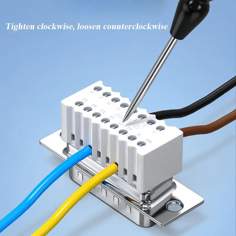 DB15 Solderless Male Female Connector Industrial Thin Version 15 Pin Connectors Small Volume 15P Welding Free Wire Terminal Plug