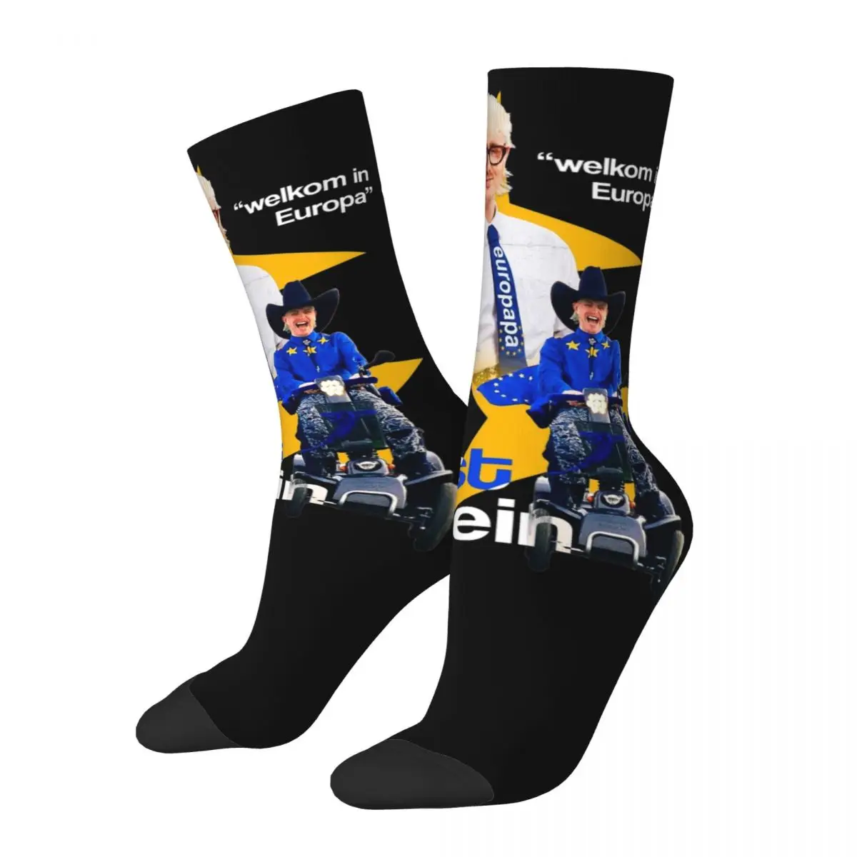 Retro Joost Klein Europapa Netherlands Holland Sports Socks Polyester Crew Socks for Unisex Breathable