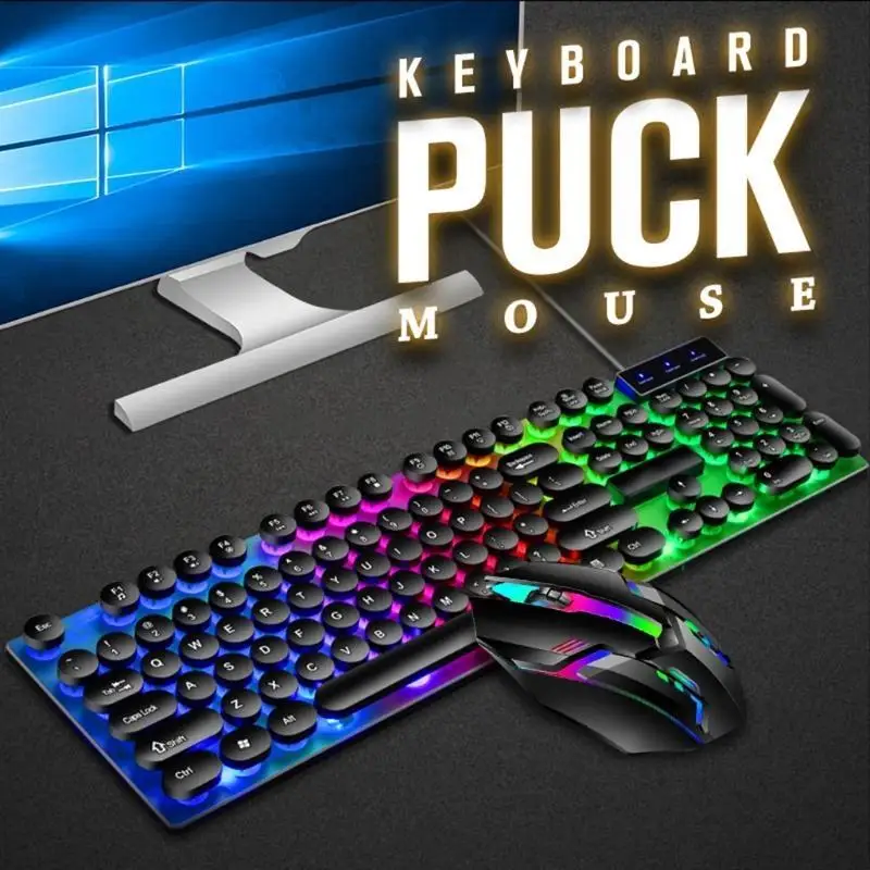 Teclado punk à prova d'água Y1UB com 104 teclas redondas teclado luminoso teclado mudo