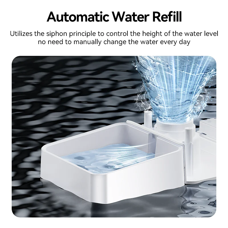ROJECO 8.5L Automatic Pet Feeder With Gravity Water Fountain 2In1 WIFI Remote Control Cat Kibble Dispenser Water Refill Drinker 5
