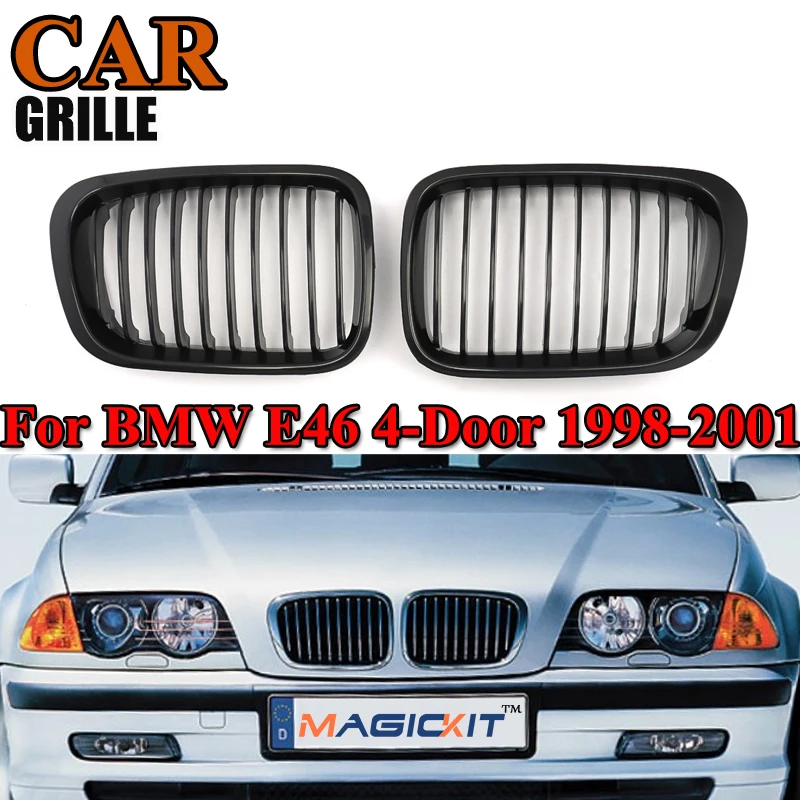 

Решетки Magickit для BMW 3 серии E46 седан 1998-2001, передняя решетка почек, глянцевая черная пара