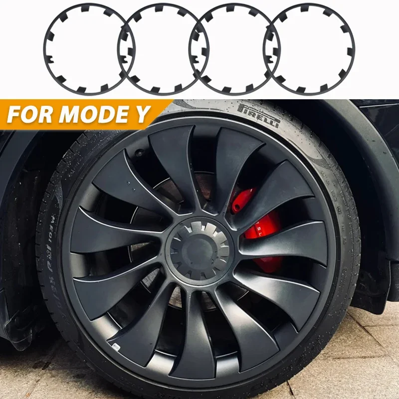 4PCS For Tesla Model Y 21 Inch Hub Cap Patch Wheel Performance Replacement Wheel Cap Full Rim Cover Accessories 2018-2023 HubCap