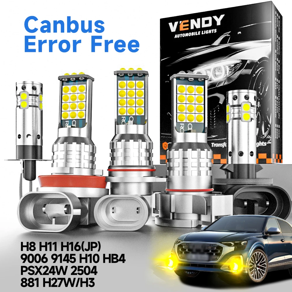 2 Stück LED-Nebelscheinwerfer H11 H8 H16(JP) 9006 HB4 H10 9145 PSX24W 2504 H3 881 H27W Glühbirnen Canbus Tagfahrlicht-Zubehör