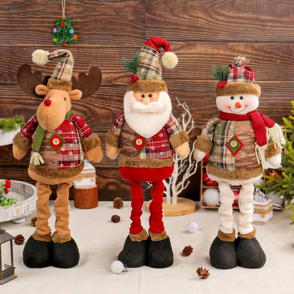 

New Big Santa Claus Snowman Elk Doll Children Xmas Gift Christmas Tree Decorations Home Wedding Party Supplies Plush Ornaments