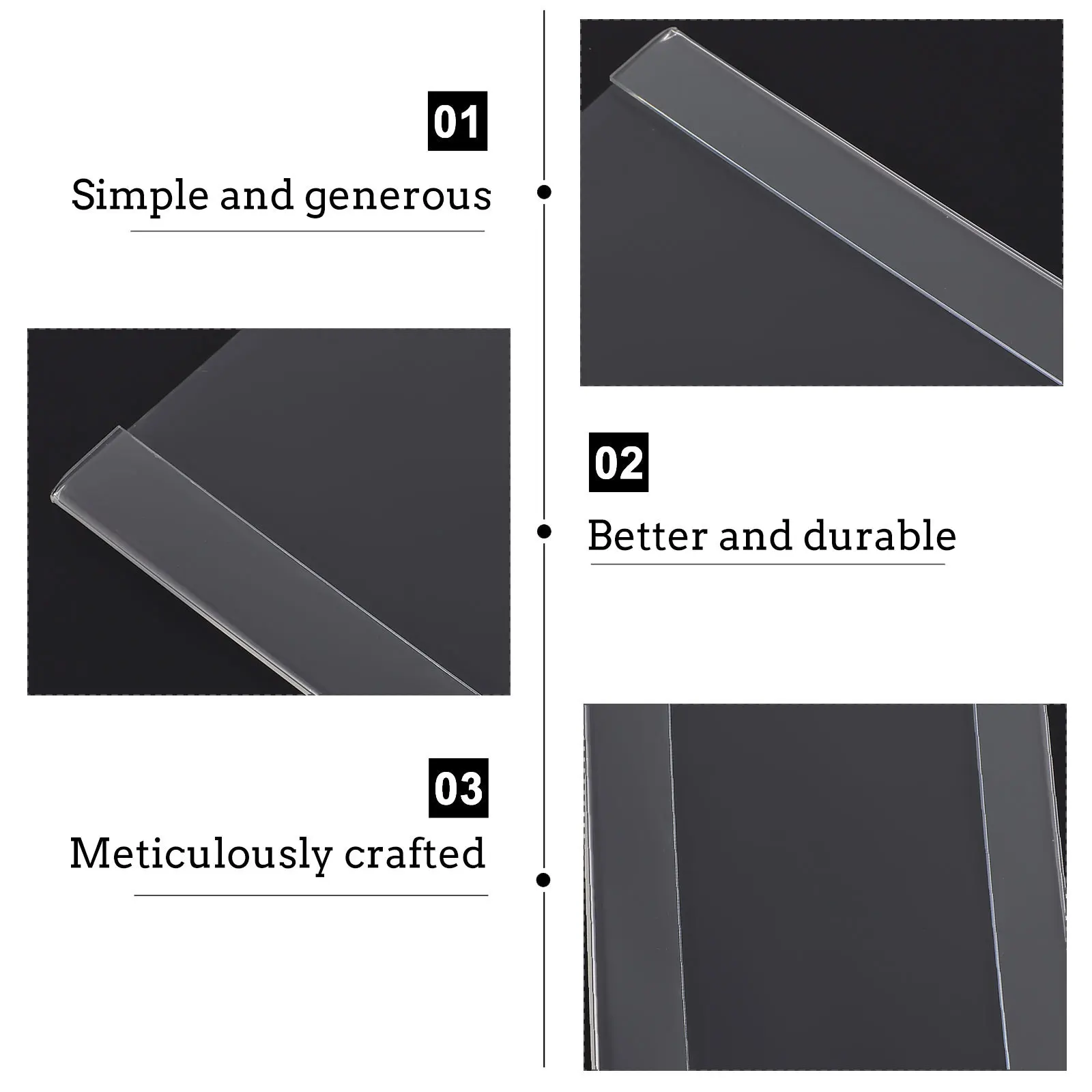 

5Pcs Acrylic Price Display Holders Clear Retail Label Simple Appearance Effective Function Widely Used Supermarkets Shops