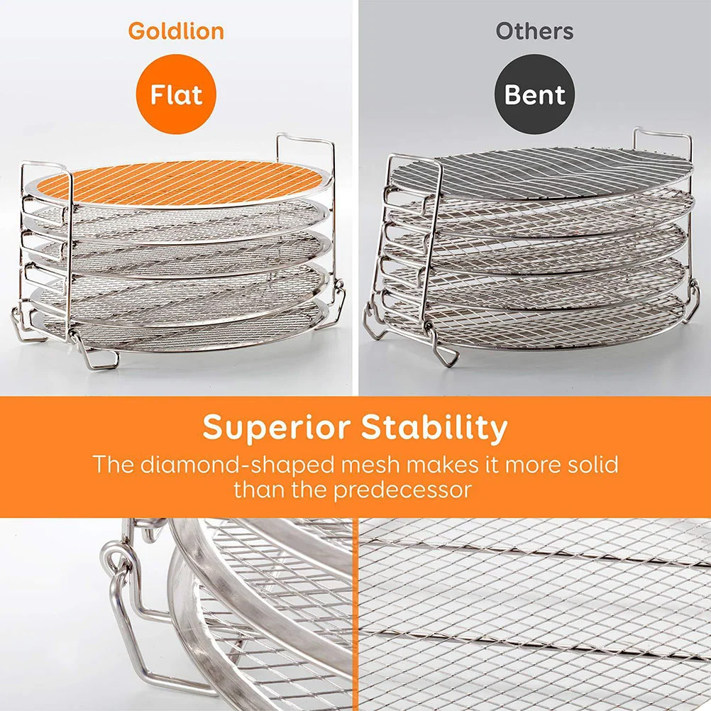 5-Layer Stainless Steel Air Fryer Accessories Cooker Rack Bracket Grill Airfryer