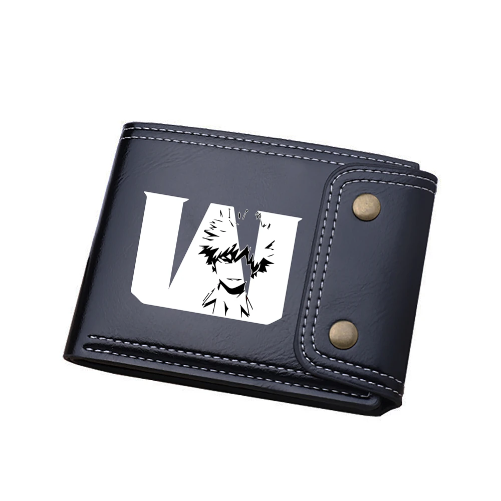 Anime My Hero Academia Short Wallets Bakugou Katsuki ID Card Holders Pu Leather Coins Purses Cartoon Money Bags Boys  Clutch