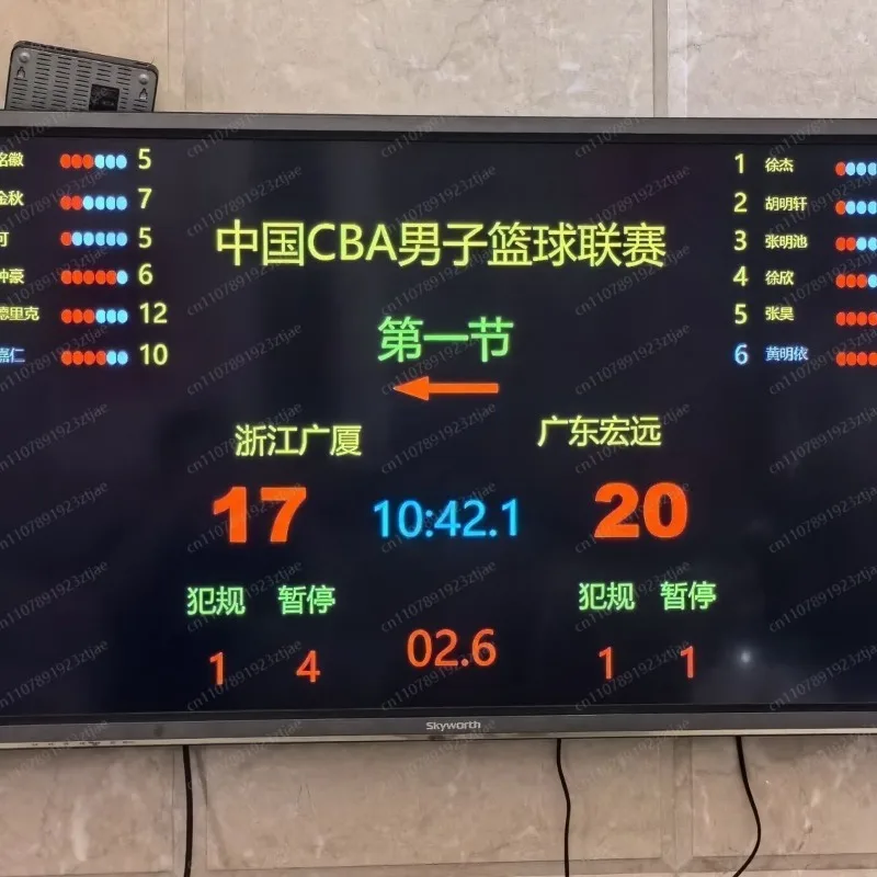 Basketball Scoreboard with 24s Shot Clock Software, Multi-Sport Electronic Scoreboard for Stadium Games